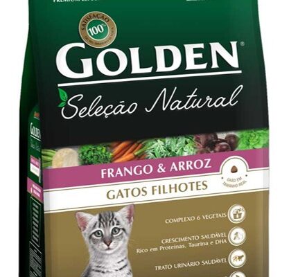 Golden Gatos Seleção Natural Frango e Arroz Filhote 1kg R$ 16,90